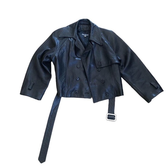 Y2k vintage black leather jacket - Picture 3 of 4